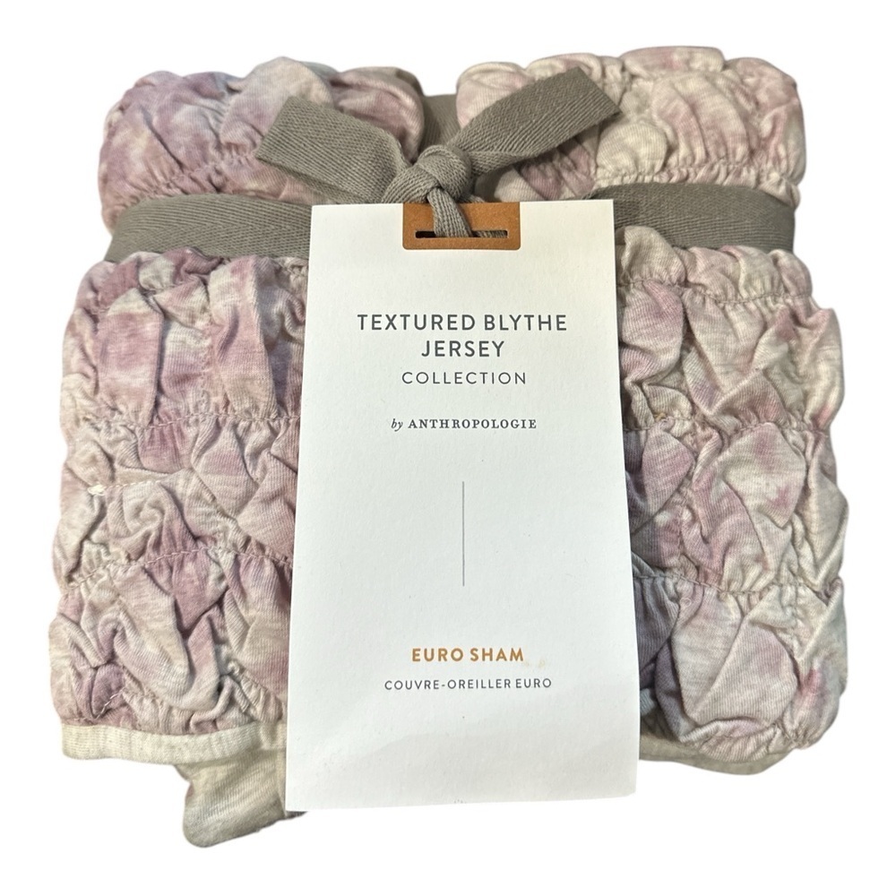 Anthropologie Textured Square Pillow Euro Sham Blythe Violet Tie Dye Boho NWT